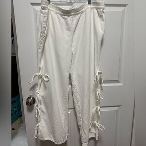 Tie-detail pull-on pants